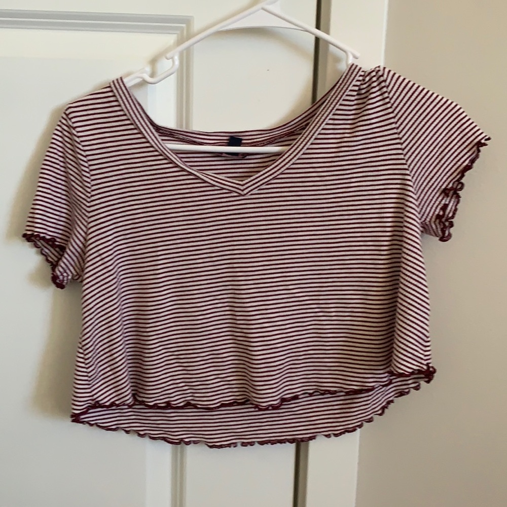 aeropostale striped cropped tee